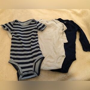 Carter's Navy, White, and Striped Bodysuit Set of 3